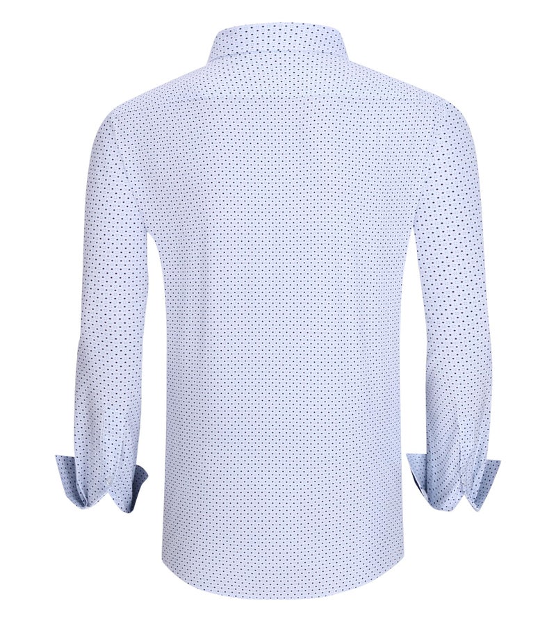 Alex Vando Mens Printed Dress Shirts Easy Care Long Sleeve Button Down Shirt,Turquoise Dots 05,XXL - Image 3