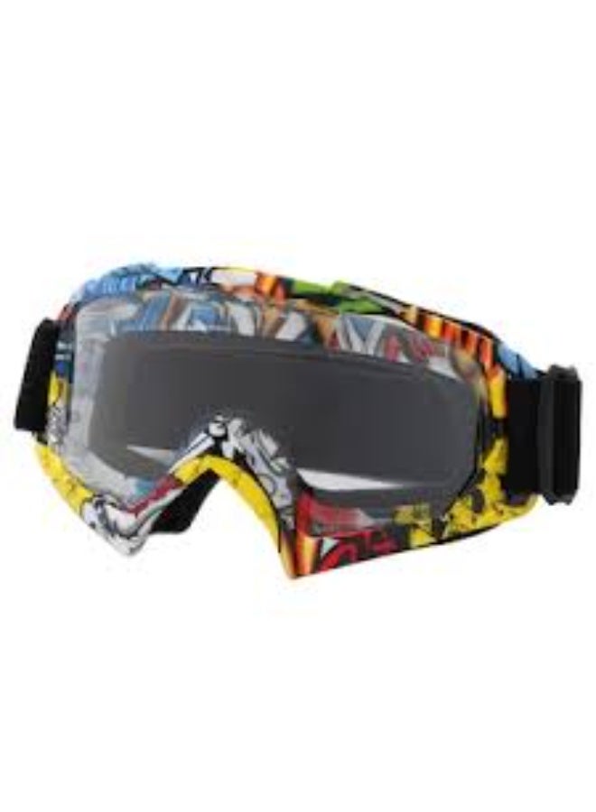 Motorcycle Goggles, Dirt Bike Goggles, ATV Racing Motocross Goggle Glasses, UV Protection Windproof Anti Fog Racing Goggles, Racing Helmet Goggles, for Adults Men Women - Image 3