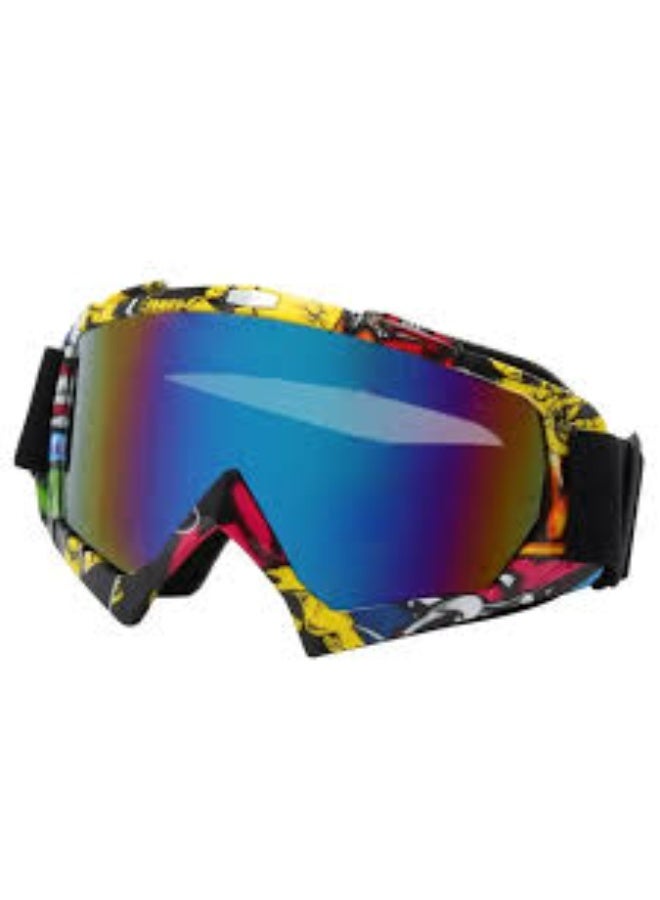 Motorcycle Goggles, Dirt Bike Goggles, ATV Racing Motocross Goggle Glasses, UV Protection Windproof Anti Fog Racing Goggles, Racing Helmet Goggles, for Adults Men Women - Image 1