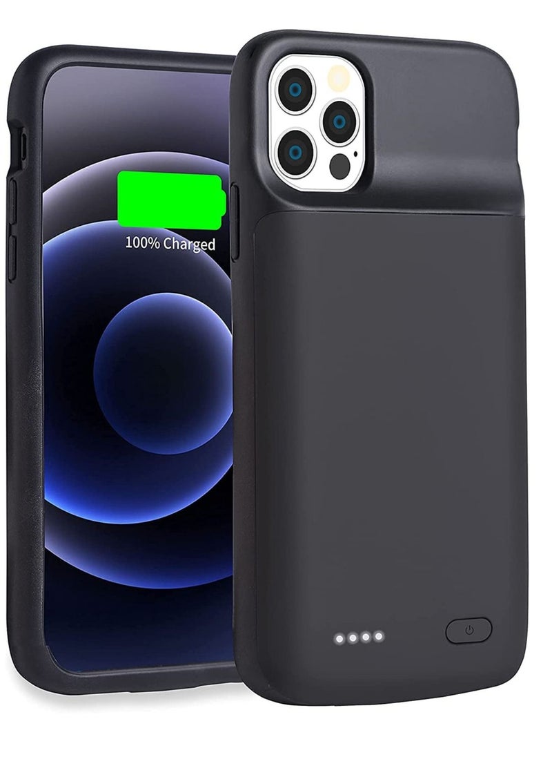 Womdee Battery Case for iPhone 12/12 Pro, Newest [4800mAh] Portable Charging Case Extended Battery Backup Pack for Apple iPhone 12/12 Pro Rechargeable Charger Case(6.1inch)- Black  - Image 1