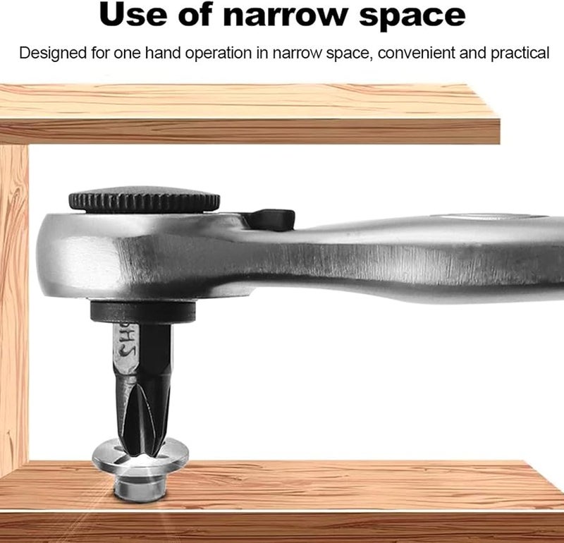 12 قطعة مجموعة مفك براغي اسئلة بمفتاح راتشيت محمول مع 10 رؤوس لإصلاح وفك وتركيب - Image 3