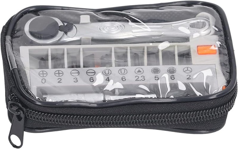 12 قطعة مجموعة مفك براغي اسئلة بمفتاح راتشيت محمول مع 10 رؤوس لإصلاح وفك وتركيب - Image 4