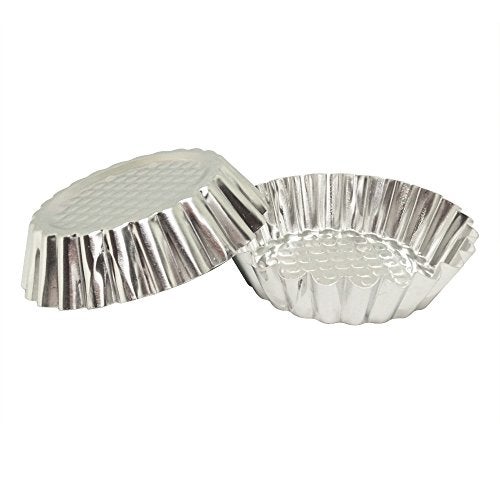 MYStar Set of 20, 3-3/4" Fluted Design Round Shape Non-stick Aluminum Tart Mold, Mini Pie Tin, Tartlet Pan - Image 3