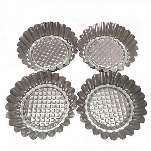 MYStar Set of 20, 3-3/4" Fluted Design Round Shape Non-stick Aluminum Tart Mold, Mini Pie Tin, Tartlet Pan - Image 1