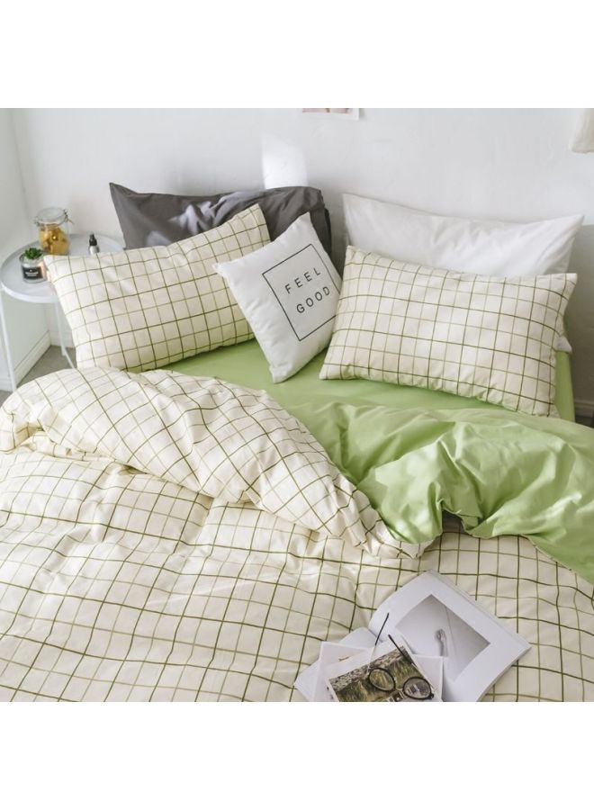 غطاء لحاف من القطن المغسول مكون من أربع قطع، غطاء لحاف فردي لسكن الطلاب، غطاء لحاف من ثلاث قطع، ملاءة سرير شخصية - اللون: سيدني - المواصفات: مجموعة من 2.2 متر [غطاء لحاف 1.8 × 2.2 متر - Image 1