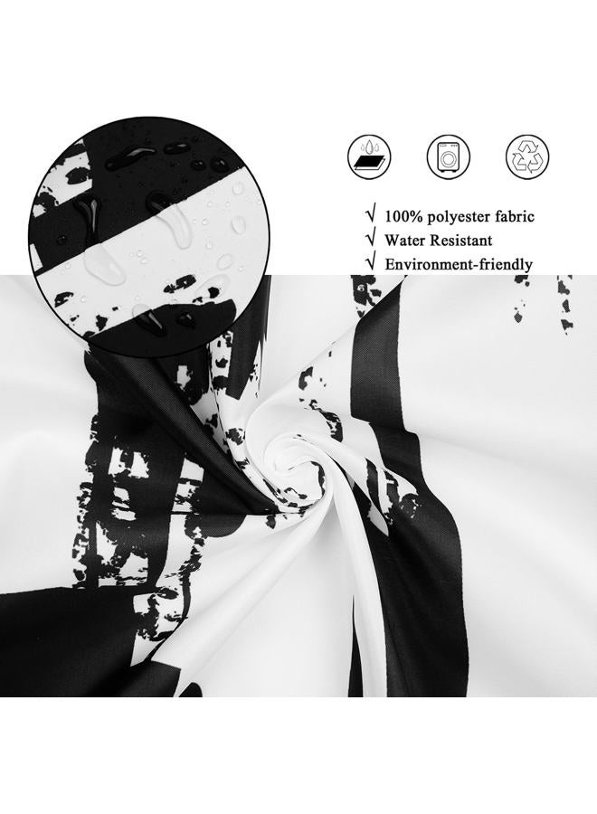 GCIREC Black and White Shower Curtain, Abstract Art with Brushstrokes Chaos Image Print Bathroom Curtain for Men Contemporary Bathtub Decor Waterproof Fabric Machine Washable with 12 Hooks - Image 4