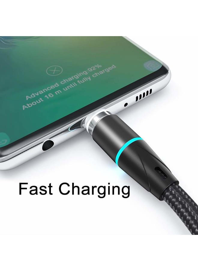 NetDot Gen12 Micro USB and USB-C Magnetic Fast Charging Data Transfer Cable Compatible with Android Device(1ft/3 Pack Black) - Image 2