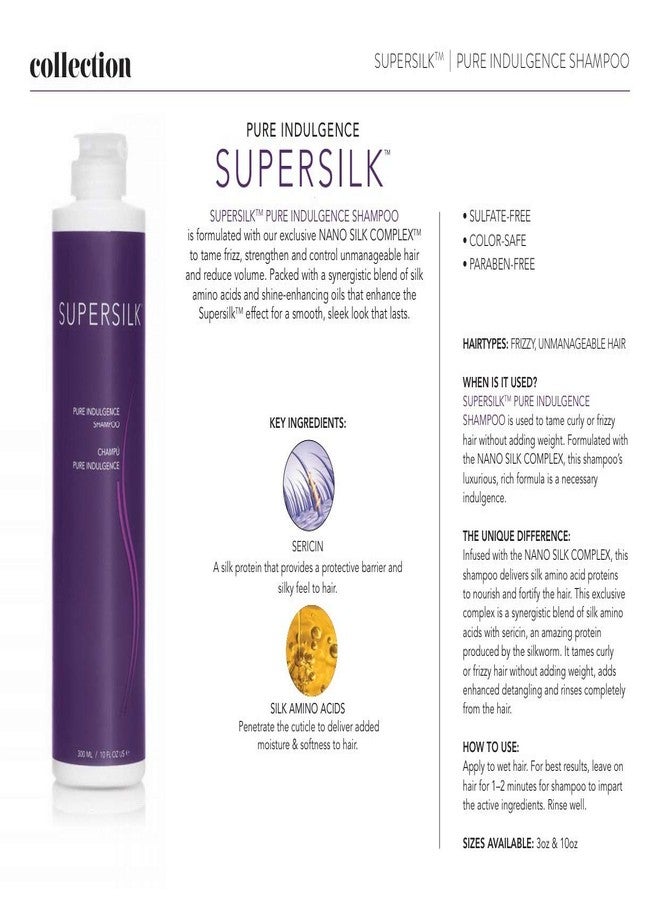 Brocato Supersilk Pure Indulgence Shampoo, 10 oz | Silky and Smooth | Smoothing and Moisturizing Shampoo Tames Curly & Frizzy Hair - Image 3