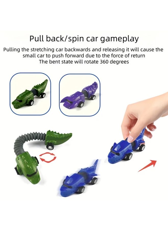 3pcs Pull Up Car Toys for Boys 360 Degree Transformation Stretch Racing Cars Birthday Gift - Image 1