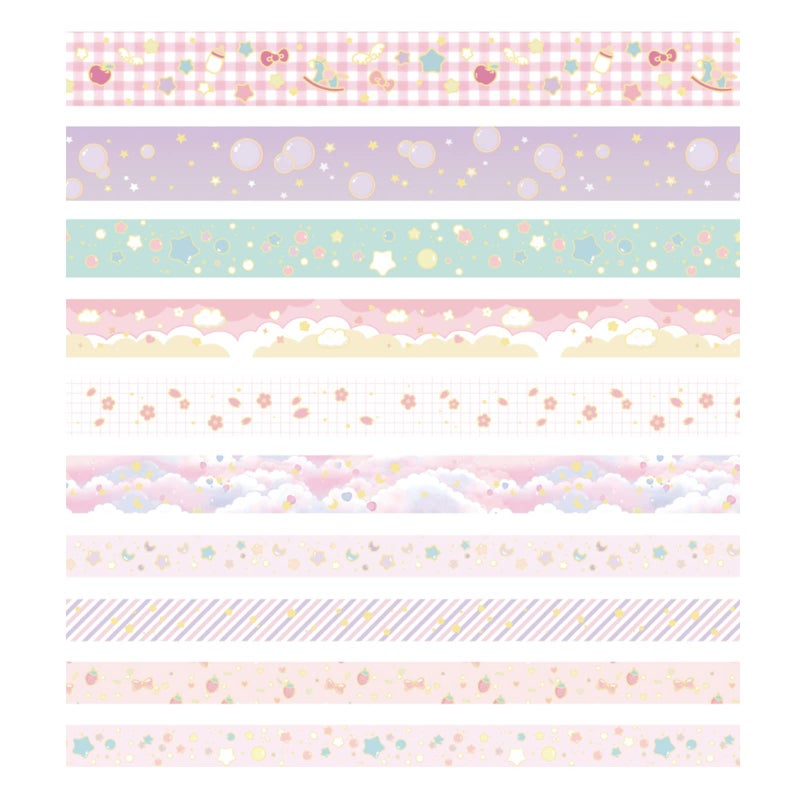 YUBX Creative Washi Tape Set 10 Rolls Gold Foil Print Decorative Masking Tapes for Arts, DIY Crafts, Journals, Planners, Scrapbook, Wrapping (Cute Sweety) - Image 4