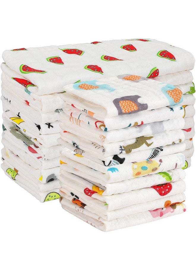 Kenning 20 عبوة من مناديل الفم القماشية للأطفال كبيرة 20 × 10 بوصة و 10 × 10 بوصة من القطن مناديل فم لطيفة للأطفال ومناشف وغسالات الوجه 6 طبقات ماصة للأطفال الرضع 20 نمطًا - Image 2