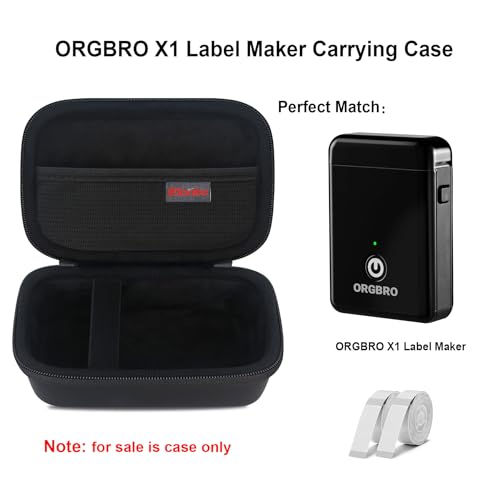 Elonbo Carrying Case for ORGBRO X1 Label Maker Machine, Portable Bluetooth Label Printer Storage Holder, Wireless Built-in Cutter Small Label Makers Handheld Sticker Maker Travel Bag, Black - Image 2