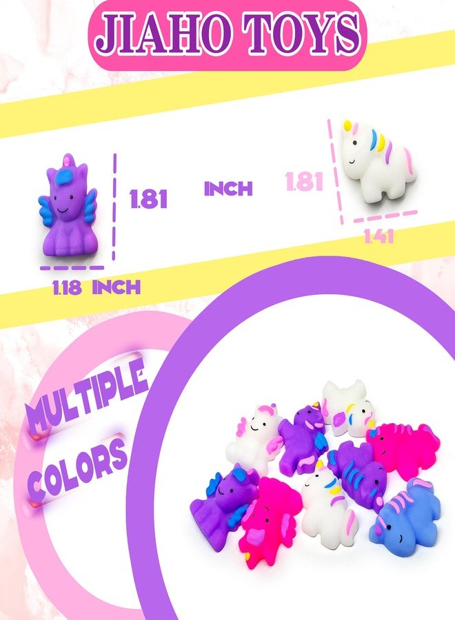 JIAHO 9 Pcs Unicorn Mochi Squishy Toys for Kids Party Favors, Kawaii Unicorn Squishies, Mini Animals Stress Relief Fidget Toys Bulk for Kids Prizes, Mochi Squishy Sensory Toy for Easter Basket Stuffers - Image 3