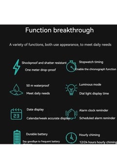 Generic New multifunctional student sports watch, trendy, fashionable, simple, waterproof, luminous electronic watch (black)  - Image 4