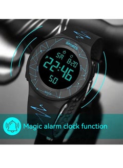 Generic New multifunctional student sports watch, trendy, fashionable, simple, waterproof, luminous electronic watch (black)  - Image 2