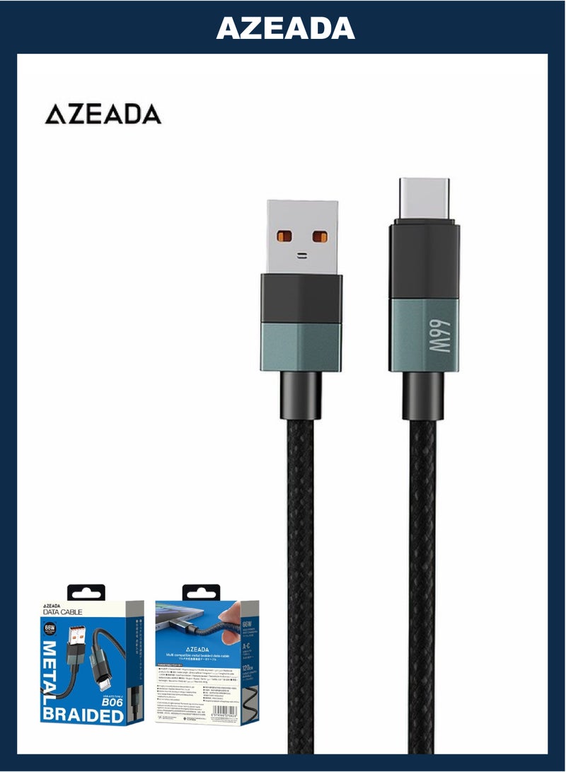 أزيادا AZEADA كابل بيانات معدنية متعددة التوافق 1.2 متر 65W - Image 4
