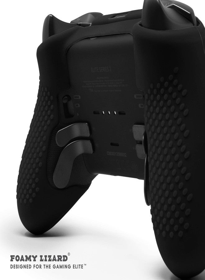 Foamy Lizard Elite Series 2 Studded Grip Skin for Xbox One Elite Series 2 Controller (NOT for Series X/S/Elite 1) - Sweat Free Silicone w/Flat Top Anti-Slip Studs + 8 QSX-Elite Thumb Grips (Black) - Image 3