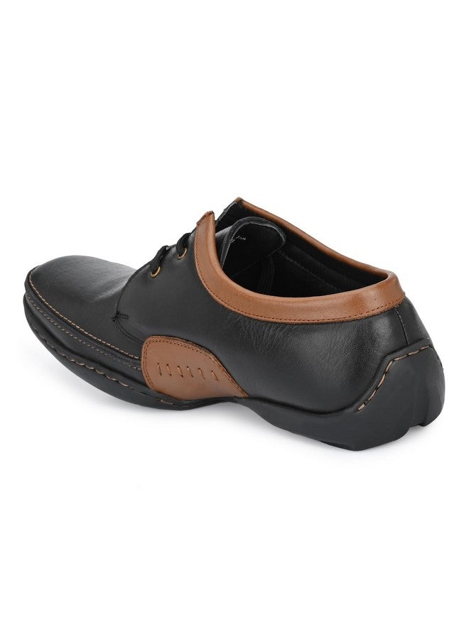 egoss Comforts Premium Genuine Leather Lace-Up Formal Shoes for Men (Black-10)-G-354 - Image 3