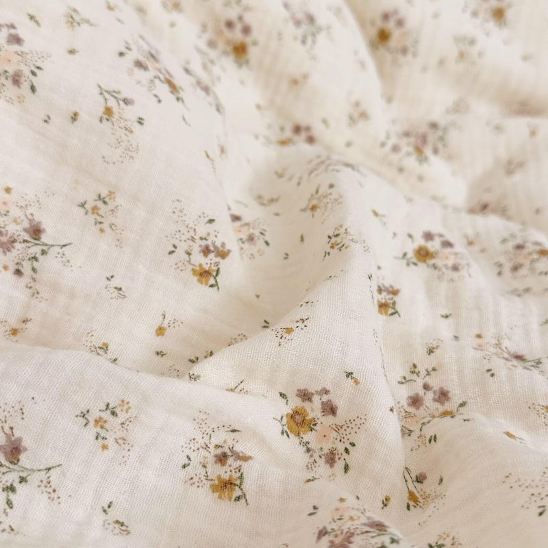 BuLuTu Cotton Muslin Pillow Case King Pillowcase Sweet Floral Design Pillowcases Enveloped Closure Vintage Ruffled Pillow Cover for Teens Adults, 20x36 inch, 1 Piece, Crapemyrtle - Image 5