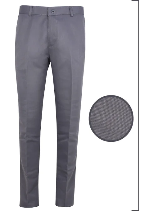 Varetta Men's Dark Gray Dobby Linen Trousers