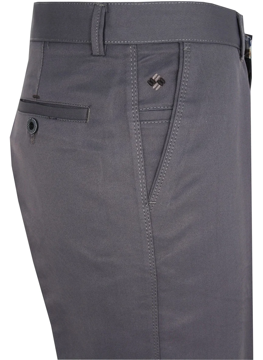 Varetta Men's Dark Gray Dobby Linen Trousers