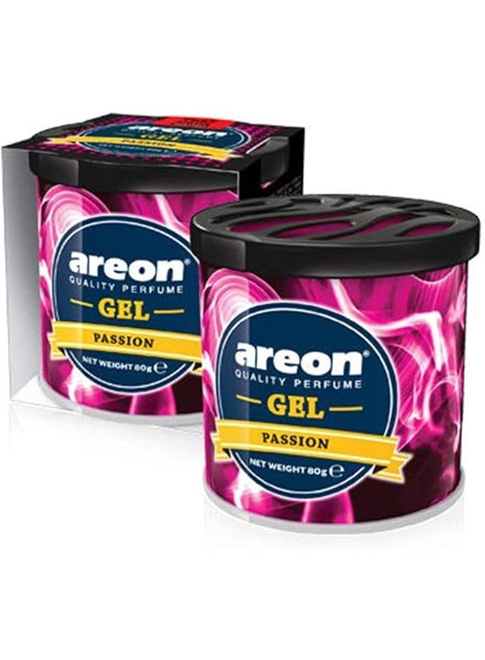 arion Gel PassionAreon Passion Comfort Gel Air Freshener 80g A beautiful and penetrating scent that lasts for a long time to freshen up offices, rooms and cars 80g