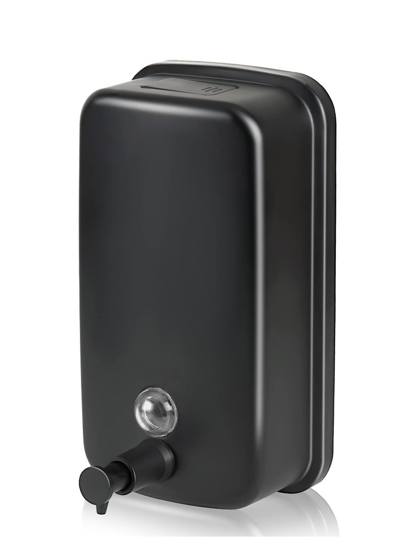 SYOSI Soap Dispenser Wall Mount, 800ml/27 Fl.oz Commercial Wall Mounted Black Metal Wall Soap Dispenser, Strong Anti-rust and Waterproof for Bathrooms, Hotels, Restaurants - Image 1