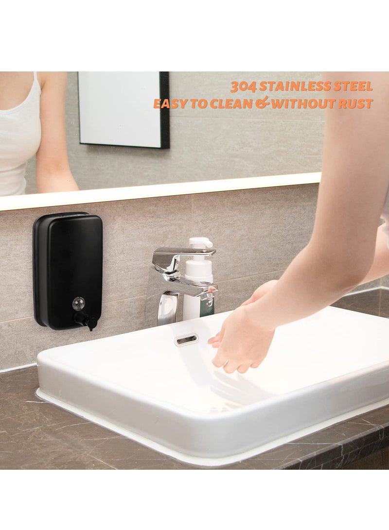 SYOSI Soap Dispenser Wall Mount, 800ml/27 Fl.oz Commercial Wall Mounted Black Metal Wall Soap Dispenser, Strong Anti-rust and Waterproof for Bathrooms, Hotels, Restaurants - Image 5