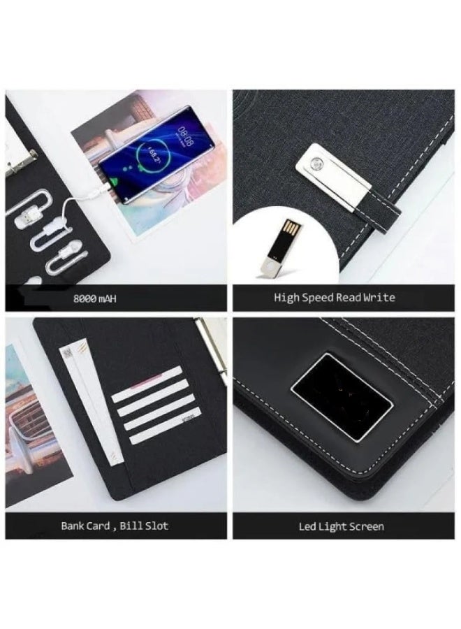 Smart business notebook with 8000mAh battery, 16G memory and 4-in-1 wireless charger
