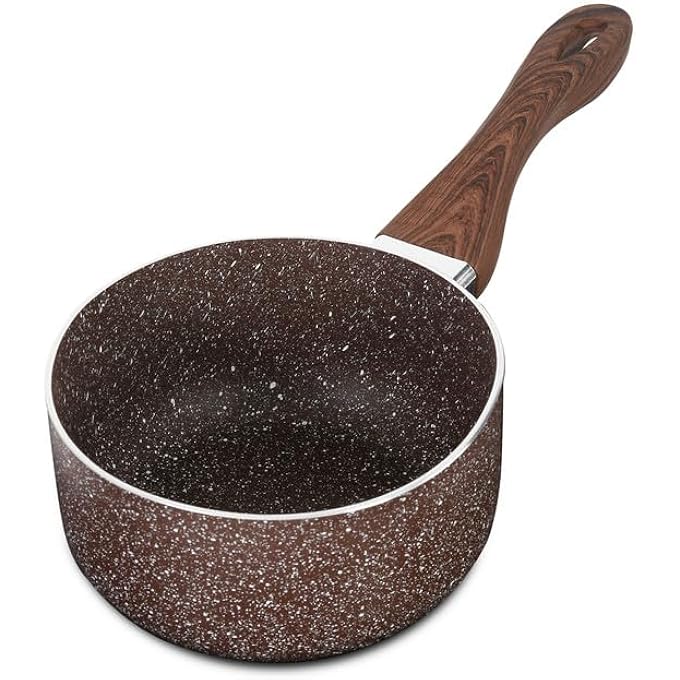 هومواي مقلاة صلصة مطلية بالرخام مقاس 16 سم غير لاصقة متينة وأنيقة لطهي فعال Hw3678