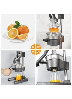 Generic Commercial Grade Citrus Juicer Professional Hand Press Manual Fruit Juicer Metal Juice Squeezer Heavy Duty Orange Juicer Citrus Orange Lemon Lime Pomegranate (Cast Iron, Stainless Steel) (Gray)  - Image 4