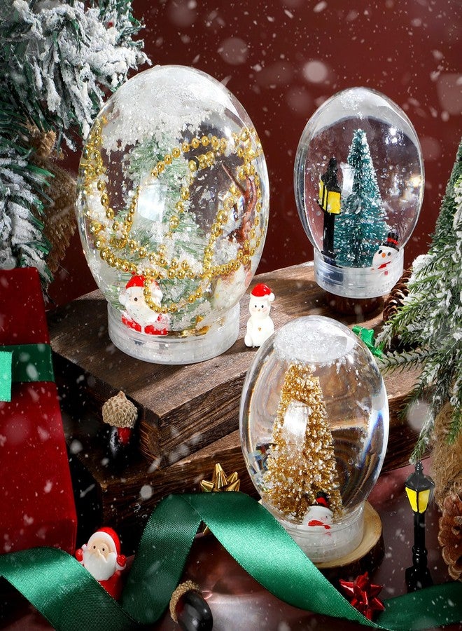 Sliner 22 Pcs Christmas Snow Globe Craft DIY Plastic Snow Globe 20 Pcs 4" 3" Clear Empty Water Globes with Screw Off Cap 2 Bags White Glitter Fillable Snows for DIY Crafts Xmas Home Decorations - Image 1