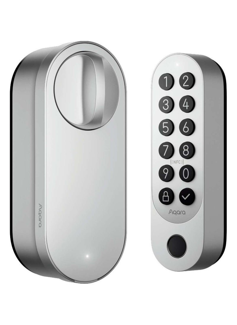أكارا Smart Lock U200 Kit ، المادة فوق الخيط ، قفل باب الدخول بدون مفتاح مع مفتاح Apple Home وبطارية قابلة للشحن ، تدعم Apple Home و Alexa و SmartThings-Silver  - Image 2