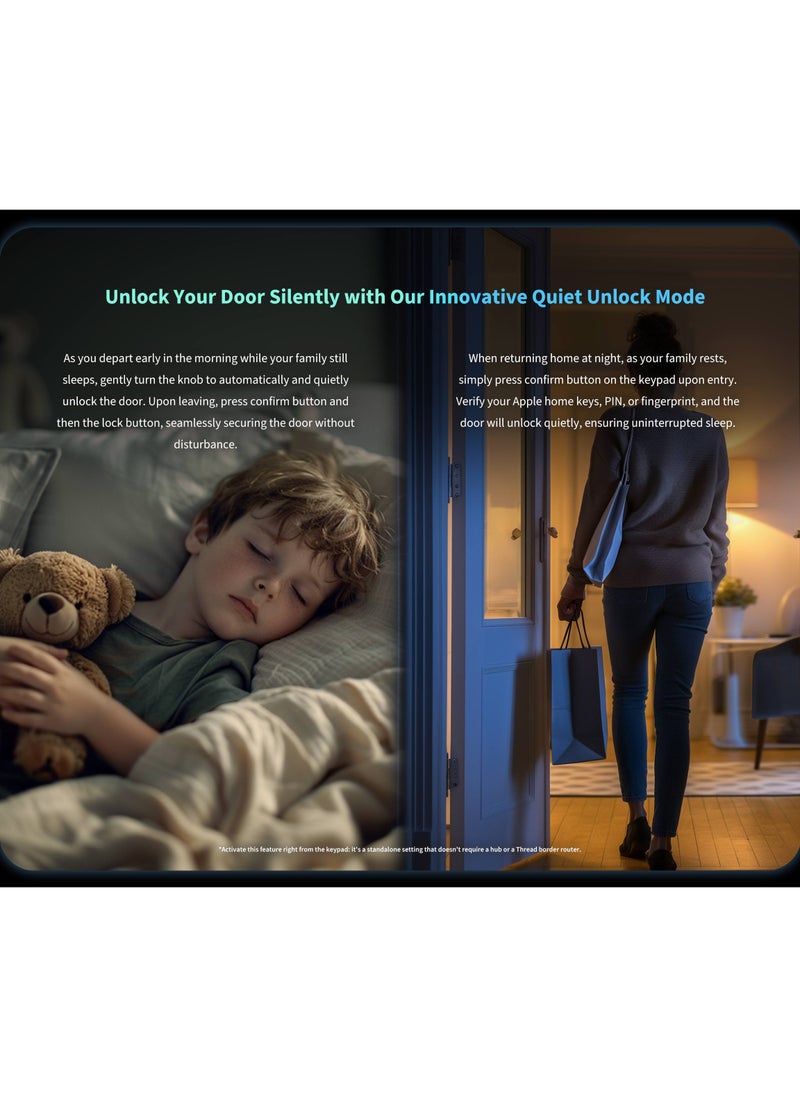 أكارا - Smart Lock U200 Kit ، المادة فوق الخيط ، قفل باب الدخول بدون مفتاح مع مفتاح Apple Home وبطارية قابلة للشحن ، تدعم Apple Home و Alexa و SmartThings-Silver - Image 1