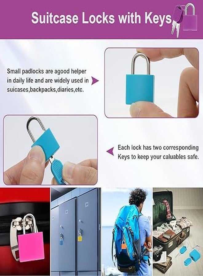 Clickswift Small Suitcase Locks with Keys, Small Padlock with Key, Luggage Padlocks, Mini Keyed Padlock for Securing Luggage While Travelling, School Gym Locker, Toolbox 4Pcs (Multicolor) - Image 5