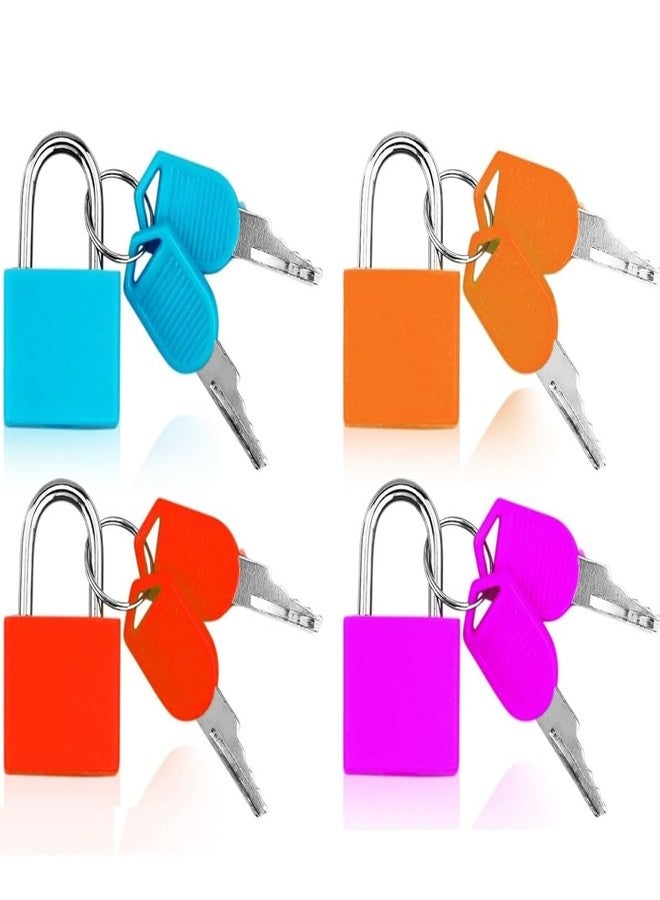 Clickswift Small Suitcase Locks with Keys, Small Padlock with Key, Luggage Padlocks, Mini Keyed Padlock for Securing Luggage While Travelling, School Gym Locker, Toolbox 4Pcs (Multicolor) - Image 1