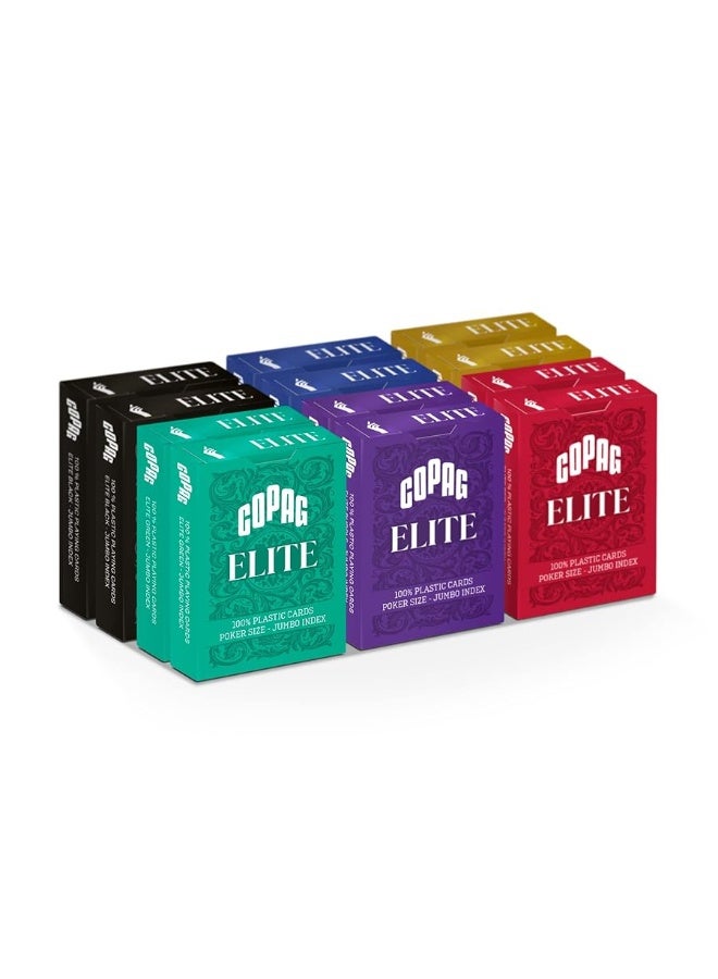 Copag Elite 100% Plastic Playing Cards, Poker Size (Standard) Jumbo Index Single Deck (12 Pack) - Image 3