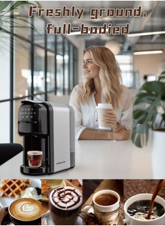 sokany 3 In 1 Automatic Capsule Coffee Machine, Espresso Coffee Machine,1400W/20 Bar Pressure Single Serve Coffee Maker for Nes Capsule DG Capsule and Powde, 0.7L,KA3118,Black/Grey  - Image 5