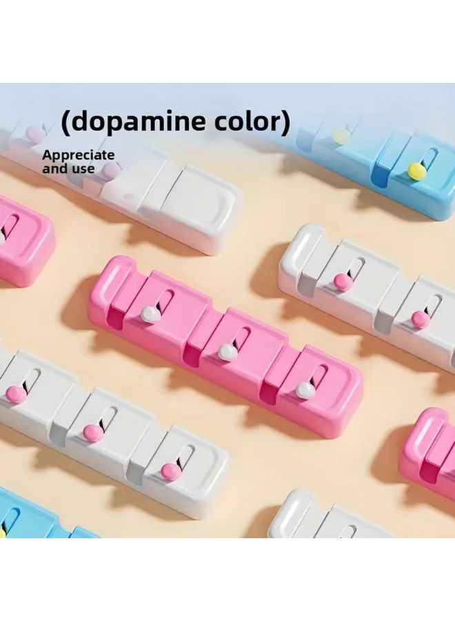 1pc Wall Mounted Toggle Switch Organizer White Powder Rod Adhesive Installation Easy Open Close Design Anti Fall Suitable For Mobile Phone Type C And USB Data Cables Desks Car Dashboards Wire Management Space Saving Solution - Image 4