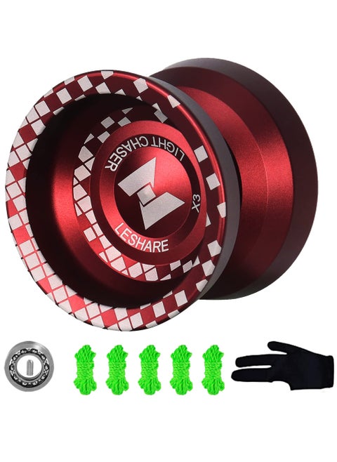 N11 Professional Unresponsive YoYo, Alloy Aluminum YoYo Ball with Glove and Strings - Ideal for Beginners, Adults, and Children