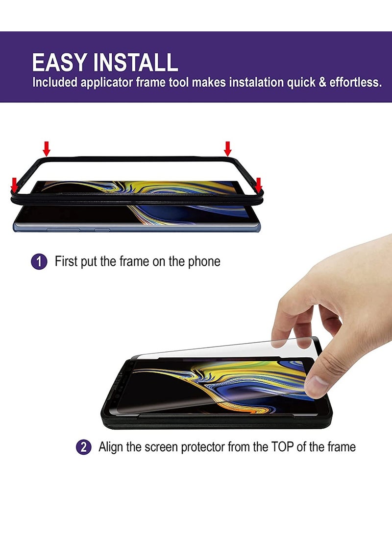 BORTONY Tempered Glass Screen Protector for Samsung Galaxy Note 9 6.4-Inch - Image 2