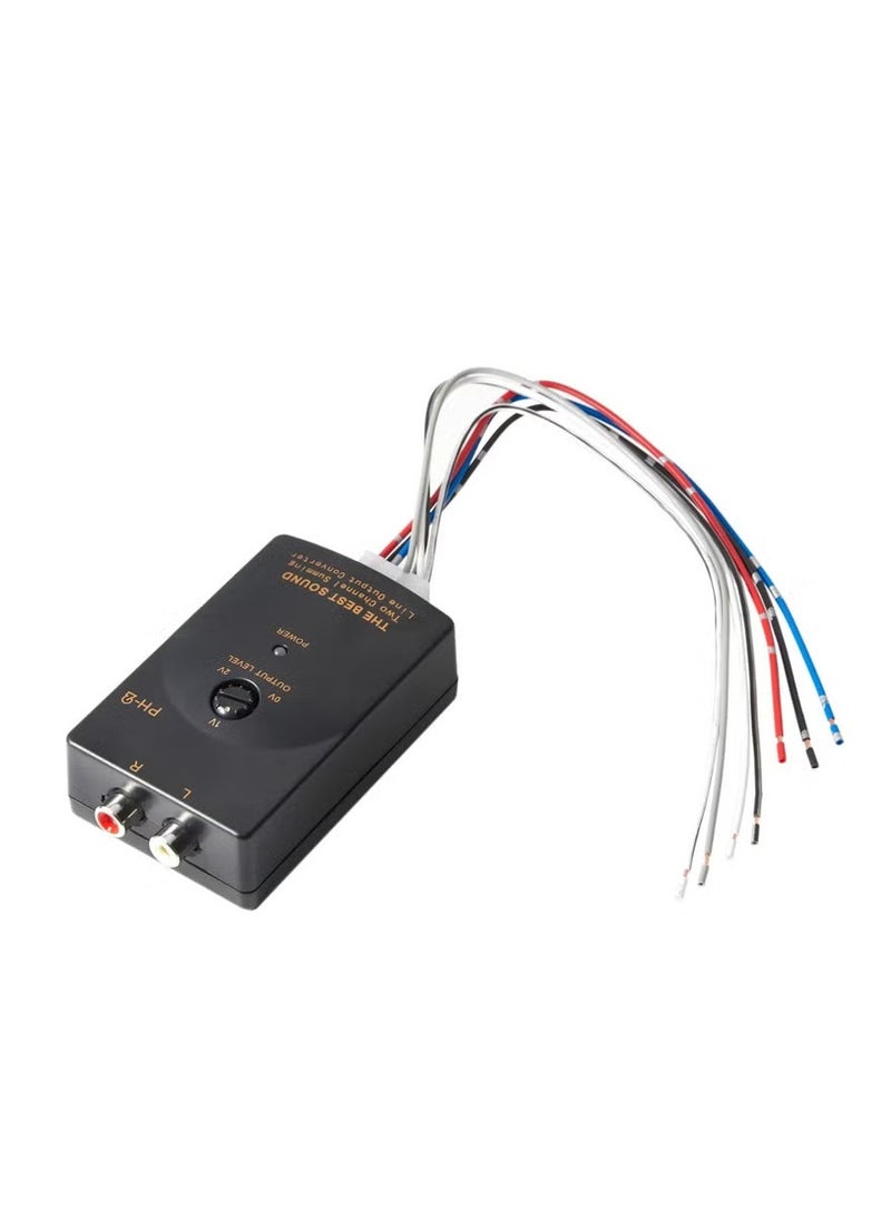 Generic - Car Stereo Hight to Low Converter, 2 Channel Line Output Convertor with Remote Turn On RCA Car Line Converter Output Adapter - Black - Image 1