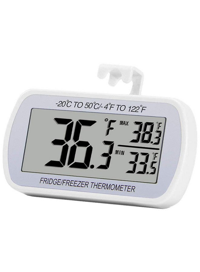 RIY Refrigerator Thermometer Digital Fridge Freeze Room Thermometer Waterproof Large LCD Display Max/Min Record Function, White - Image 1
