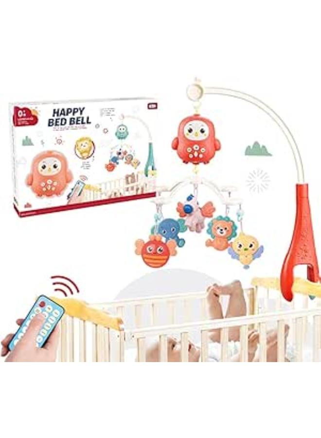 Next Tore Baby Crib Musical Toy, 360° Rotating Baby Crib Musical Toy with Rattles Music Box, Lamp, Timer, Remote Control (0-12 Months)