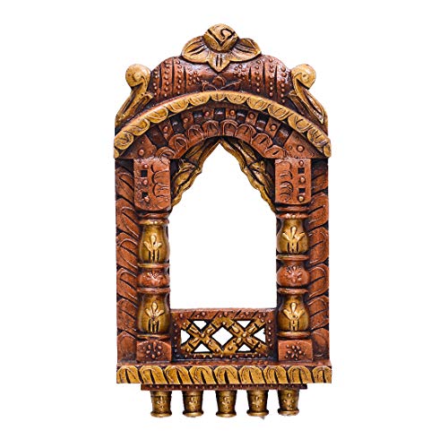Medieval Arts Wood Jharokha with Accent (18 inch , Medium, Gold) - Image 2