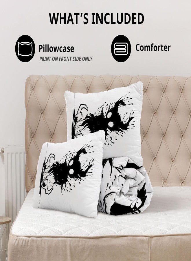 Allenjoy Full Size Shadowy Creature Rising Comforter Set Broken Mask Figure Bed Bedding Sets Bedroom Decor with 2 Pillowcases SC00825-005 - Image 5