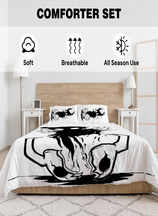 Allenjoy Full Size Shadowy Creature Rising Comforter Set Broken Mask Figure Bed Bedding Sets Bedroom Decor with 2 Pillowcases SC00825-005 - Image 4