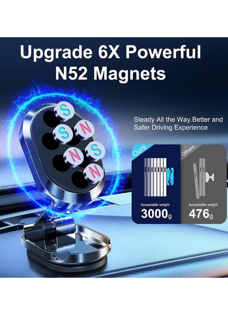 Magnetic Car Phone Holder - 360° Rotating Foldable Mount with Strong Suction Cup – Dashboard, Gym, Shower & Office Stand for All Smartphones, MagSafe Compatible - Image 3