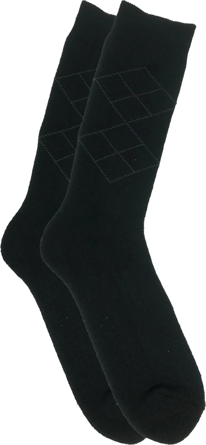 بي جي كي Men's 3-Piece Winter Thermal Socks Black Washed Cotton