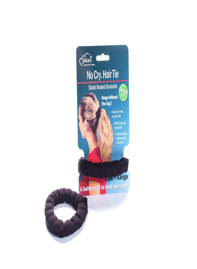 Jokari Non-Slip Beaded Scrunchie. Gentle on Hair, Perfect for Wet or Dry Use, All-Day Hold, Hair-Friendly, No-Pull Elastic Hair Tie (1, Large) - Image 1